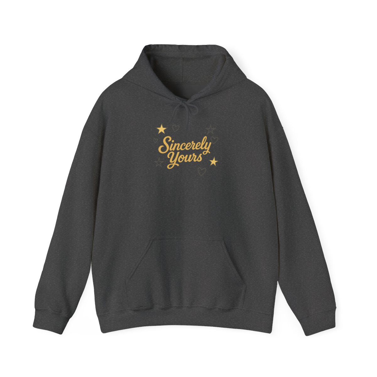 Sincerely Yours Hoodie with Stars and Hearts Design - alternate angle 5, merchandise